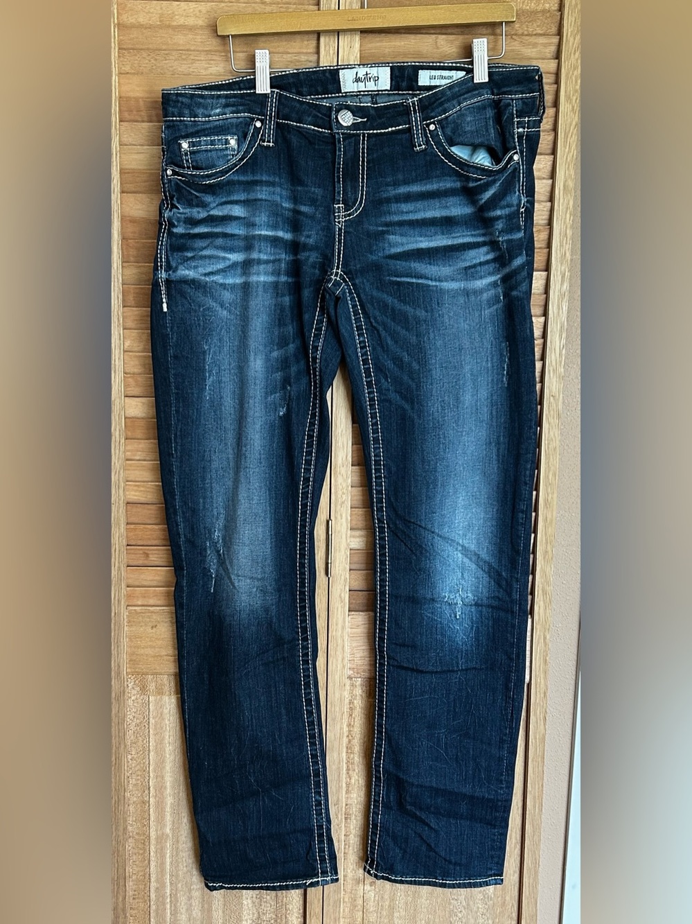 DayTrip Leo Straight leg stretch womens blue jeans size 32R waist 32 regular